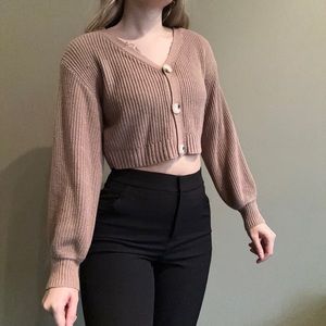 Cropped Sweater Cardigan